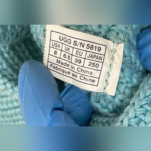 Ugg Women's Cardy Blue Knit Sweater Sock Boots - Size 8 - Picture 6 of 6